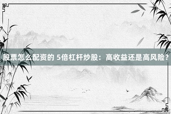 股票怎么配资的 5倍杠杆炒股：高收益还是高风险？